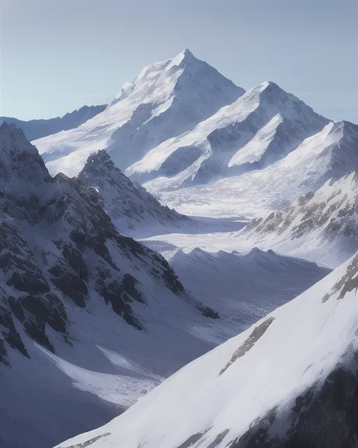Mountains snow - Free AI Photo Generator - starryai