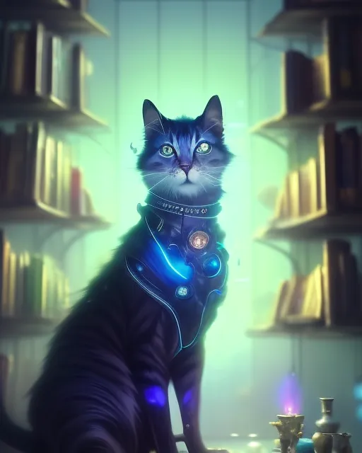 Cyberpunk Cat - Free AI Photo Generator - starryai