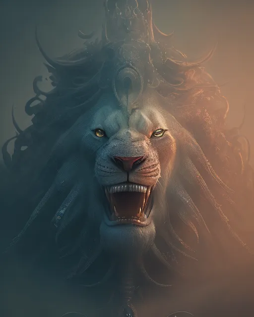 The kings lion, fantasy art, greg rutkowski, eldritch