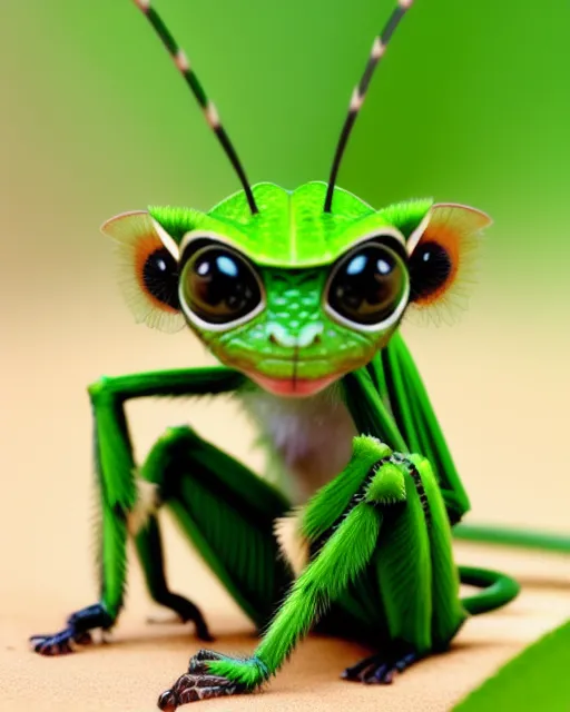 Cute Insectoid Insectoid grasshopper cricket - Free AI Photo Generator - starryai