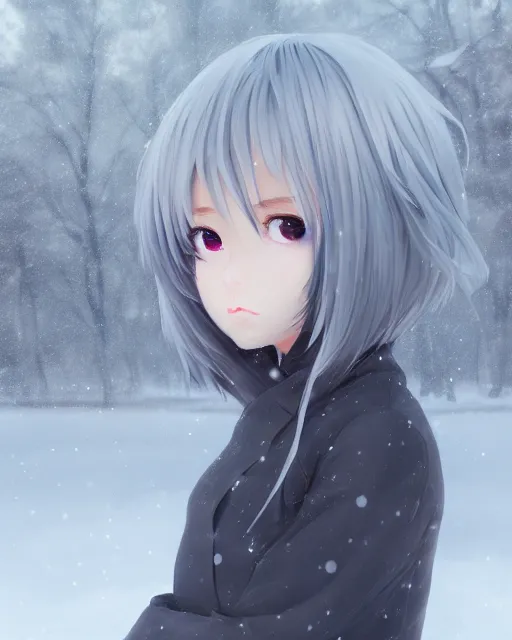 Black Anime Girl Standing In Front Of Some Snow And A Dark Background,  Depressed Anime Picture, Depression, Depressed Background Image And  Wallpaper for Free Download