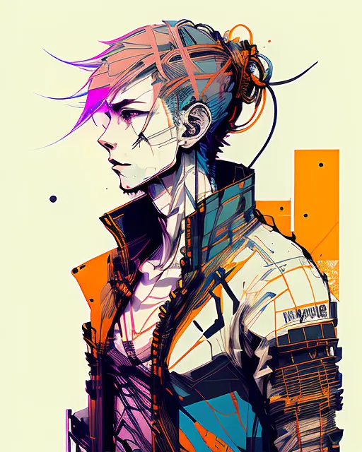 Young Japanese man in Cyberpunk 