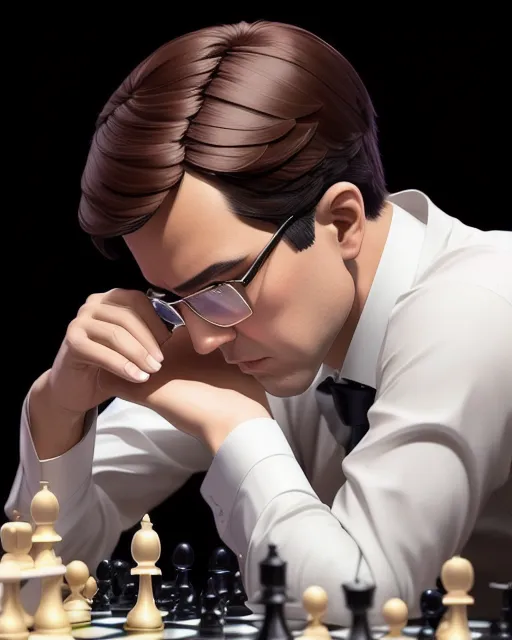 Premium Photo  Poster of chess master facing his nemesis in a dream  generative ai