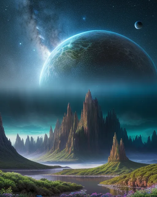 A cosmic alien encounter, fantasy - Free AI Photo Generator - starryai