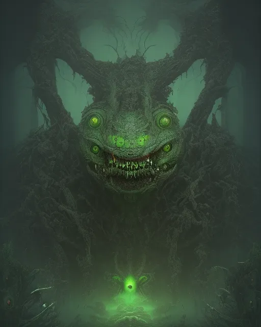 A grotesque monster eyes on its , - Free AI Photo Generator - starryai