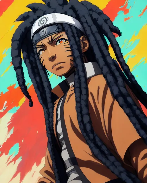 Anime Male with Dreads in Tite Kubo Style · Creative Fabrica