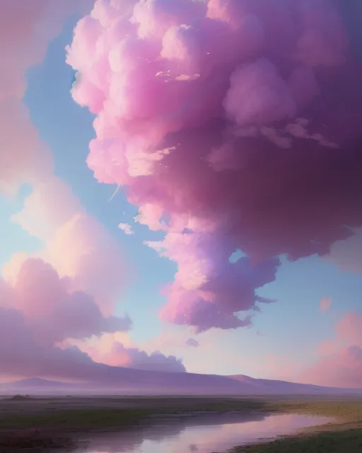 pink cotton candy clouds