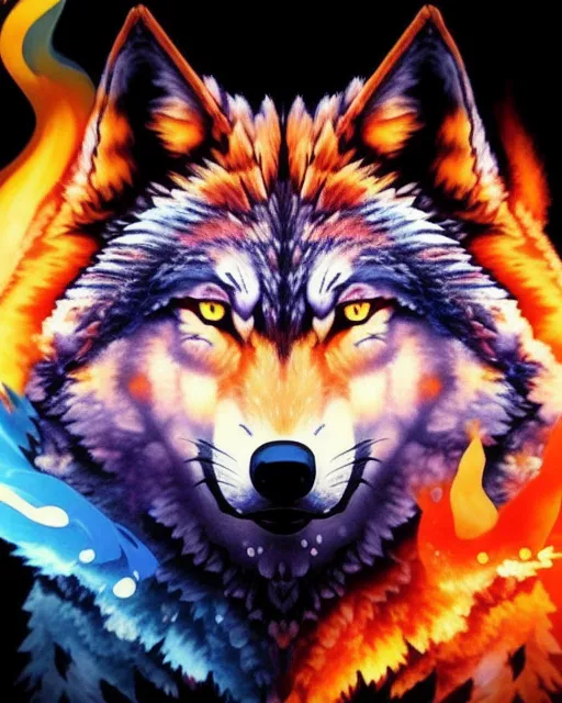 BLUE fire galaxy wolf wolves HD phone wallpaper  Peakpx