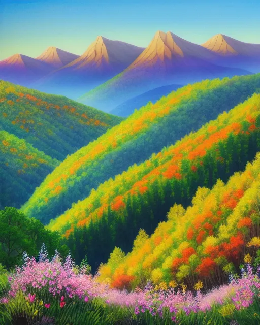 Beautiful Appalachian mountains , - Free AI Photo Generator - starryai