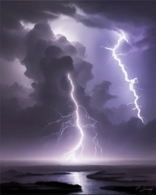 thunder lightning - Free AI Photo Generator - starryai