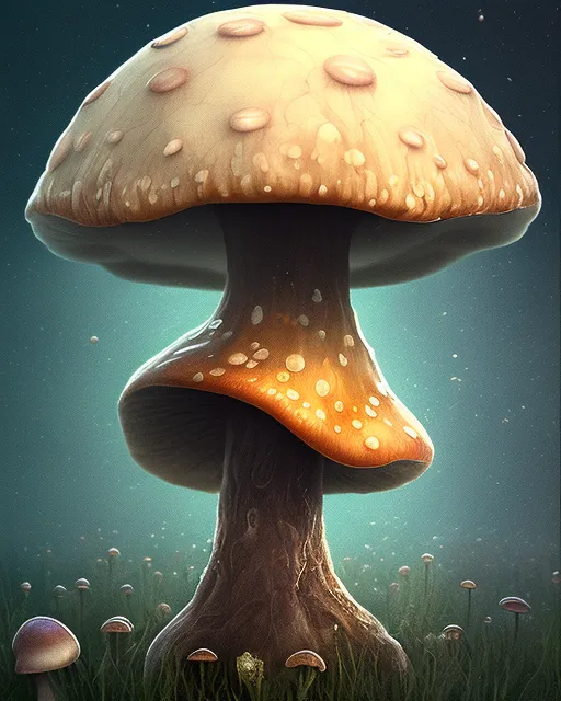 A Mushroom a little face yes as - Free AI Photo Generator - starryai