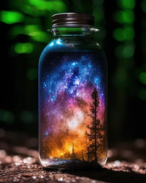 Bottled galaxy - Free AI Photo Generator - starryai
