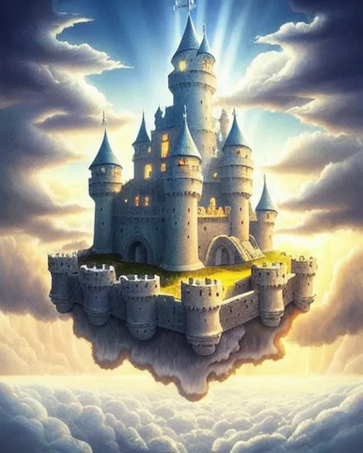 A floating castle in the clouds.