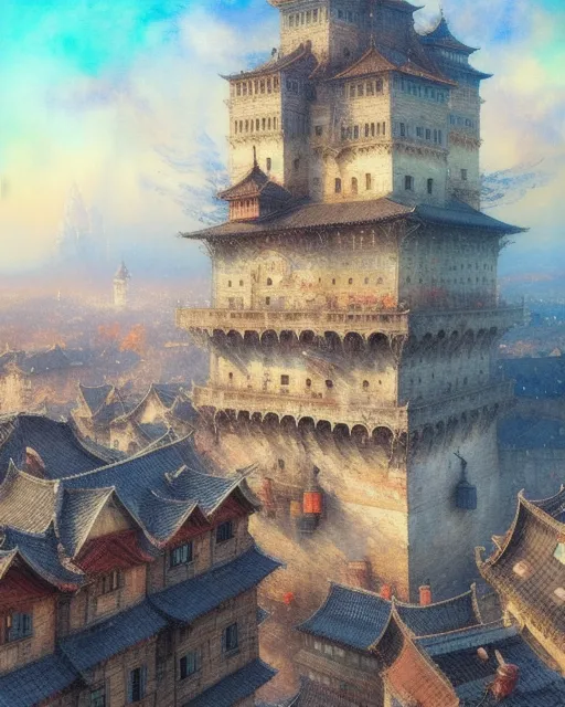 Sprawling Fantasy City - Free AI Photo Generator - starryai