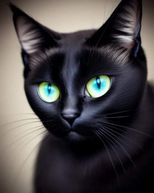 Premium AI Image  Captivating image of a cute black cat in anime style