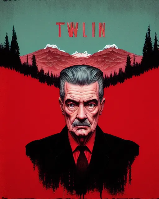 Twin Peaks-esque cover, digital painting,  digital illustration,  extreme detail,  digital art,  4k,  ultra hd