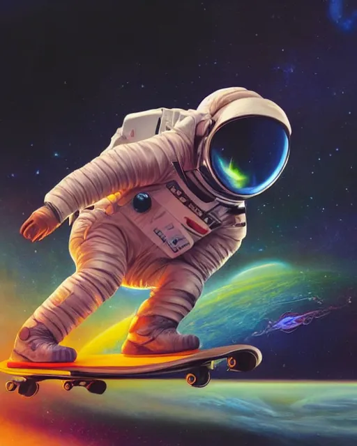 Astronaut riding cosmos on a universe, - AI Photo Generator - starryai