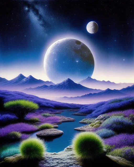fantasy landscape moon