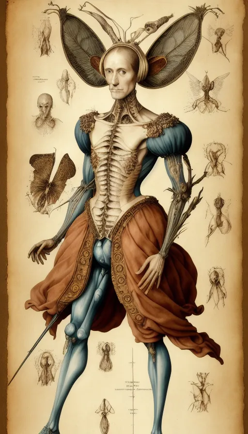 Anatomical sketches inspired Bosch AI Photo Generator starryai