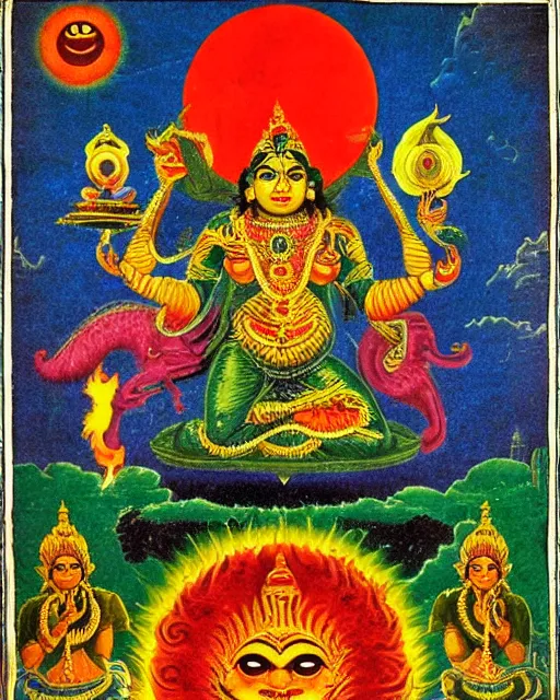 Sun With Rahu Rahu eats sun - Free AI Photo Generator - starryai