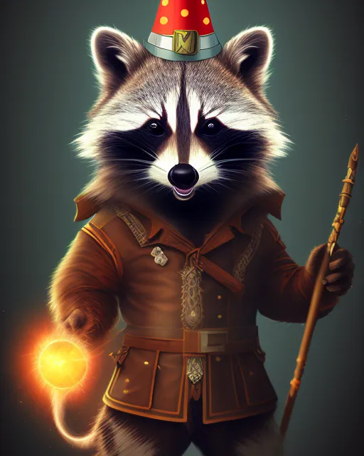 Magic Raccon Roger, Magic Raccoon - Free AI Photo Generator - starryai