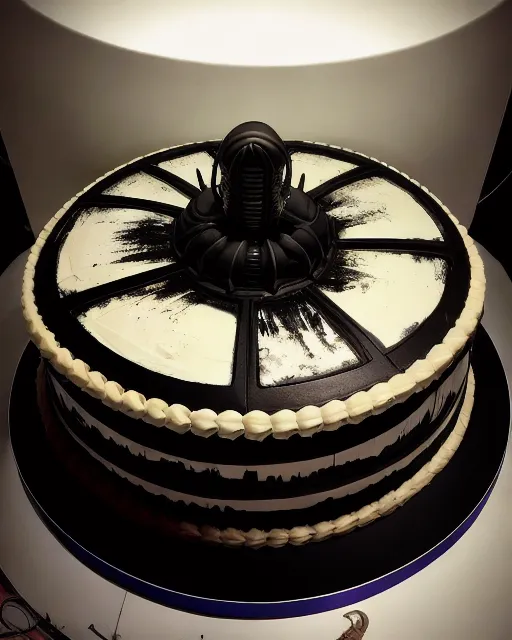 Alien Surprize Birthday Cake - keep your distance or the alien will be a rude surprise 