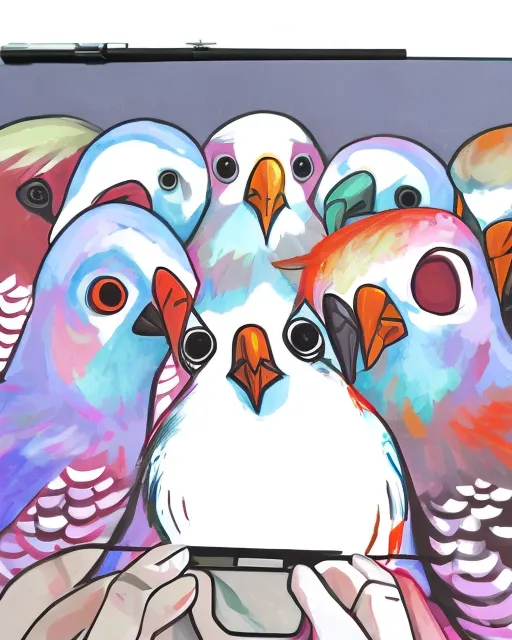 acryl bird selfie - Free AI Photo Generator - starryai