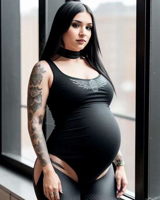 Gorgeous Busty Heavily Pregnant Young Woman 002 by DanithDarksoul