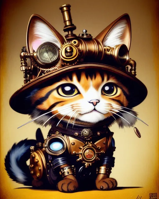 Chibi Steampunk Cat - Free AI Photo Generator - starryai
