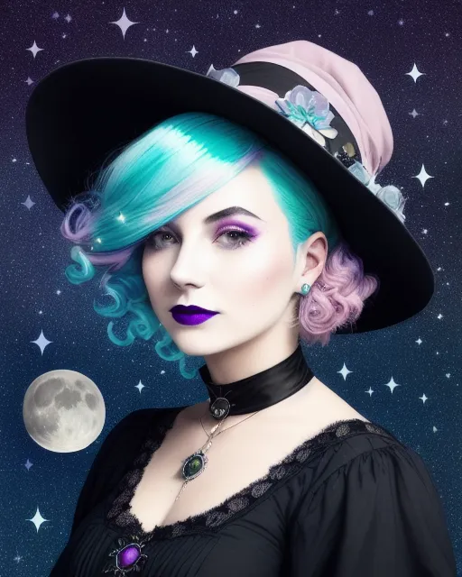 Pastel Goth Witch - starryai