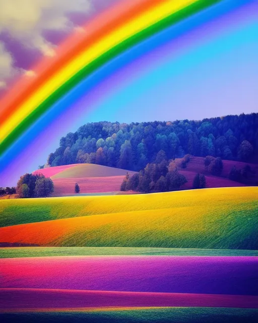 Rainbow hues in a beautiful landscape