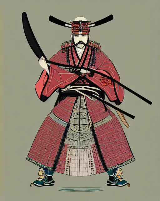 Japanese Samurai, 2d vector - Free AI Photo Generator - starryai