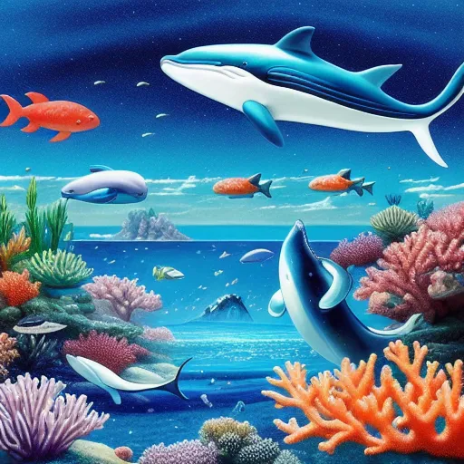 Poster Underwater ocean life under the waves - PIXERS.HK