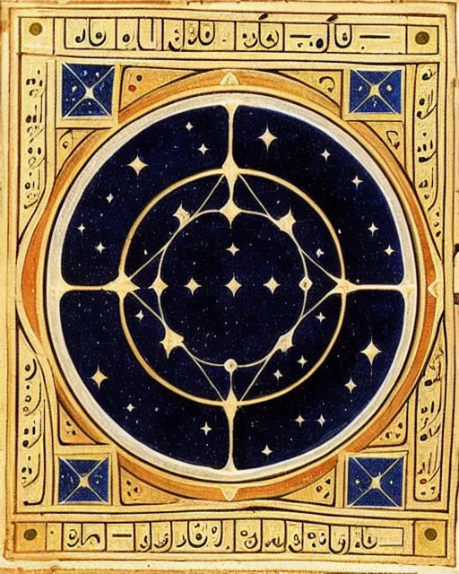 Medieval Mozarabic Drawing Galaxy - AI Photo Generator - starryai