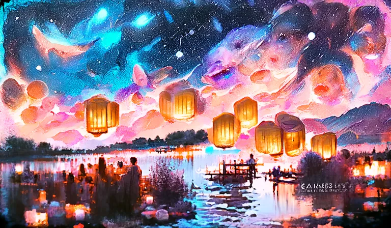 Night At Lake - Free AI Photo Generator - starryai