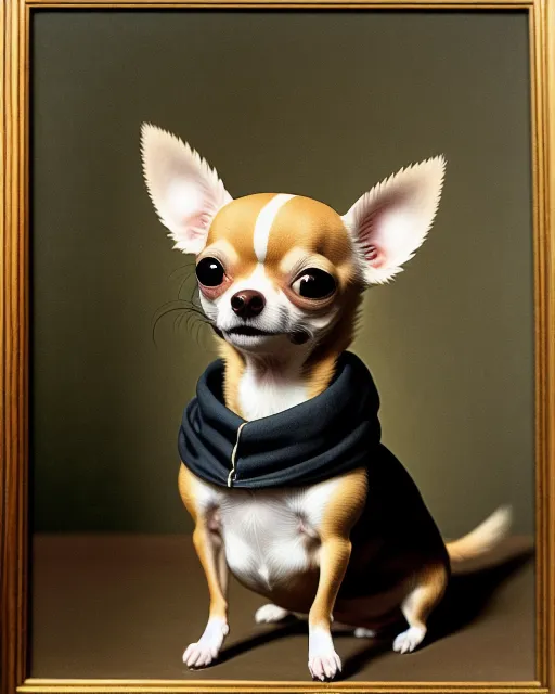 Muscular chihuahua flexing national AI Photo Generator starryai