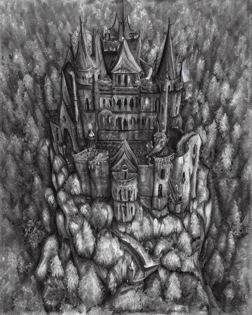 castle night mysterious fantasy dark illustration creepy painting magic  drawing book artwork 30026987 Stock Photo at Vecteezy