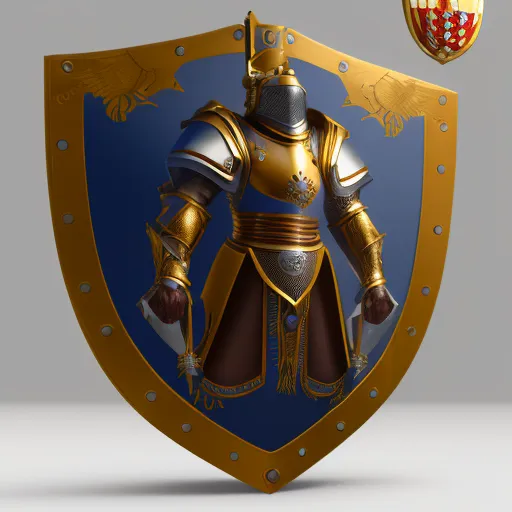 Golden Shield Knight , 8k resolution