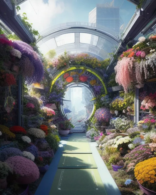 Futuristic garden city - Free AI Photo Generator - starryai