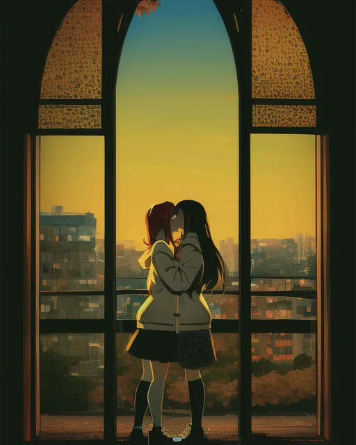 Love is loveTwo girls, madly in love with each other, Yuri, staring into each other's eyes, love, hugging, smiling, blushing, high quality, highly detailed, 4k