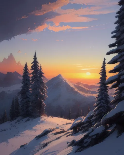 Snowy landscape - Free AI Photo Generator - starryai