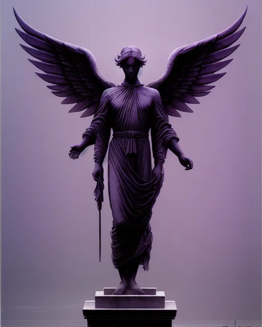 Stone statue angel, symmetry, Zdzisław - AI Photo Generator - starryai