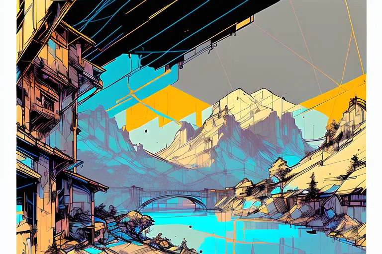A mountain landscape - Free AI Photo Generator - starryai