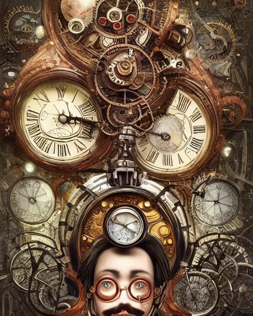 A Victorian steampunk clock maker, - AI Photo Generator - starryai