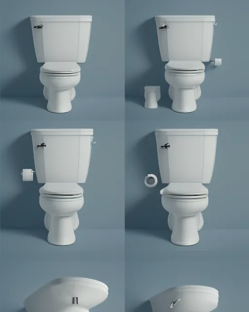 A 3d illustration of same day another dollar it is the same stuff just a different toilet keep you self clean and keep it flushing, (3d illustration without any words, realistic imagery, UHD, full of details)