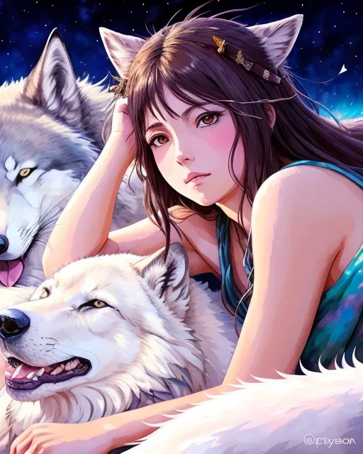 Japanese Cartoon Anime Princess Wolf Diy Painting By Numbers For Adults  Hand Painted On Canvas Coloring By Numbers Home Decor  Paint By Number  Package  AliExpress