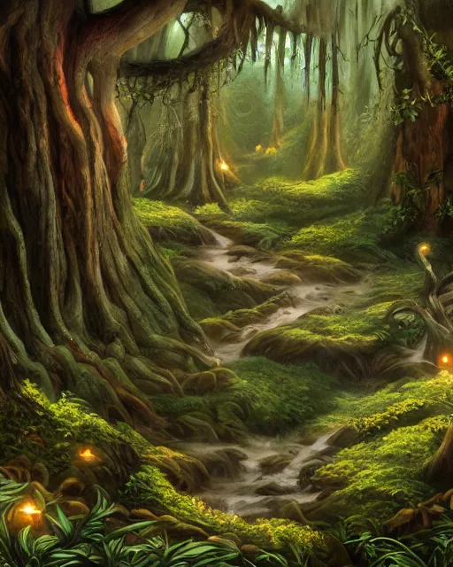 Magical elven forest - AI Photo Generator - starryai