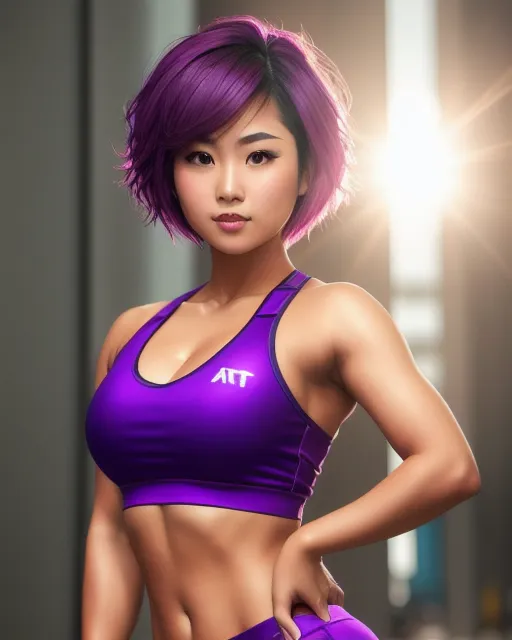 Asian gym girl - AI Photo Generator - starryai