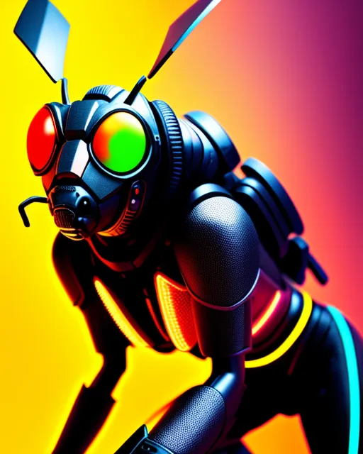 Ecil Insect evil insect wasp cyberpunk style - Free AI Photo Generator - starryai