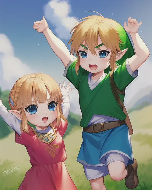 zelda & link ! - AI Photo Generator - starryai